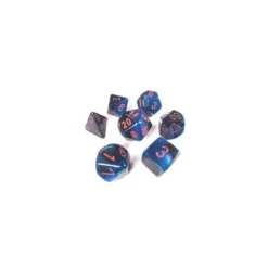 Gemini Polyhedral Black Starlight W/red Set (7)