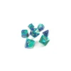 Gemini Polyhedral Blue-teal W/gold Set (7)