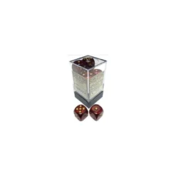 Glitter Polyhedral Ruby/gold 16mm (12)