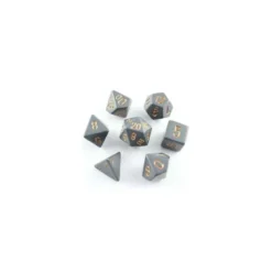 Opaque Polyhedral Dark Grey W/copper Set (7)