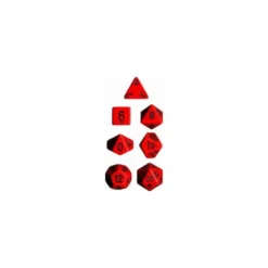 Opaque Polyhedral Red/black Set (7)