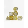 Pack 7 Dados Rol Brilli Amarillo Y Blanco