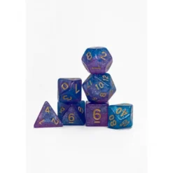 Pack 7 Dados Rol Brilli Azul Rosado Y Amarillo