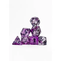 Pack 7 Dados Rol Brilli Morado Y Azul