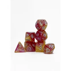 Pack 7 Dados Rol Brilli Morado Y Amarillo Y Blanco