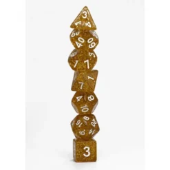 Pack 7 Dados Rol Brilli Naranaja Y Blanco