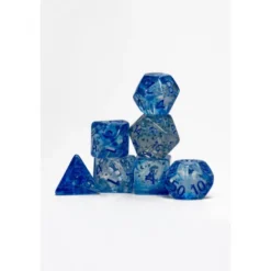 Pack 7 Dados Rol Brilli Transparente Y Azul