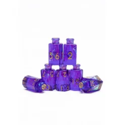 Pack 7 Dados Rol de Resina D&D Bottle Morado Mágico