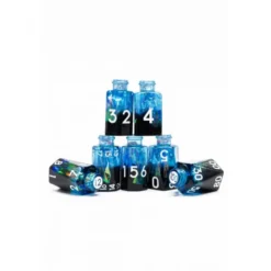 Pack 7 Dados Rol de Resina D&D Bottle Azul Petróleo