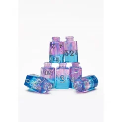 Pack 7 Dados Rol de Resina D&D Bottle Azul Morado