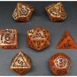 Pack 7 Dados Rol Hechizados Marrón Y Negro