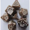 Pack 7 Dados Rol Hechizados Marrón Y Blanco