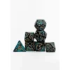 Pack 7 Dados Rol Hechizados Negro Perla Y Amarillo