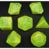 Pack 7 Dados Rol Marmoleado Amarillo Verdoso Y Blanco