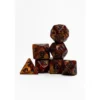 Pack 7 Dados Rol Marmoleado Marrón Y Negro