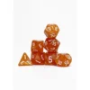 Pack 7 Dados Rol Marmoleado Naranja Y Blanco