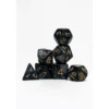 Pack 7 Dados Rol Marmoleado Negro Y Amarillo