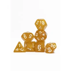 Pack 7 Dados Rol Marmoleado Oro Y Blanco