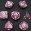 Pack 7 Dados Rol Marmoleado Púrpura Claro Y Blanco