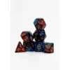 Pack 7 Dados Rol Marmoleado Rojo Azul Y Amarillo