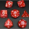 Pack 7 Dados Rol Marmoleado Rojo Y Blanco