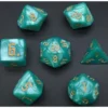 Pack 7 Dados Rol Marmoleado Turquesa Y Amarillo