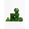Pack 7 Dados Rol Marmoleado Verde Y Amarillo