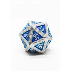 Pack 7 Dados Rol Metálicos D&D Arcano Plata Azul