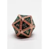 Pack 7 Dados Rol Metálicos D&D Arcano Cobre Verde