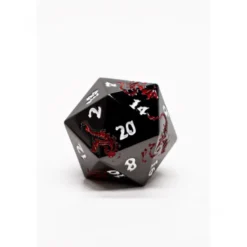 Pack 7 Dados Rol Metálicos D&D Dragón Rojo y Negro