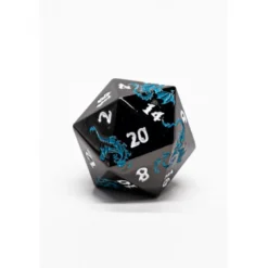 Pack 7 Dados Rol Metálicos D&D Dragón Azul y Negro