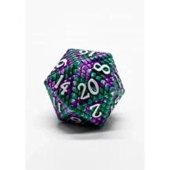 Pack 7 Dados Rol Metálicos D&D Escamas de Dragón Verde y Morado