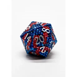 Pack 7 Dados Rol Metálicos D&D Escamas de Dragón Azul y Rojo