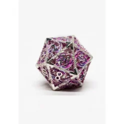 Pack 7 Dados Rol Metálicos D&D Plata y Rubí