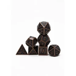 Pack 7 Dados Rol Metálicos D&D Vintage Bronce