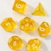Pack 7 Dados Rol Transparente Amarillo Y Blanco