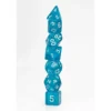 Pack 7 Dados Rol Transparente Azul Agua Y Blanco
