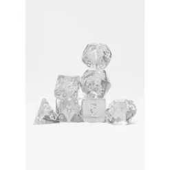 Pack 7 Dados Rol Transparente Blanco