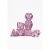 Pack 7 Dados Rol Transparente Chicle Y Blanco