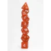Pack 7 Dados Rol Transparente Naranja Y Blanco