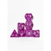 Pack 7 Dados Rol Transparente Rosa Y Blanco