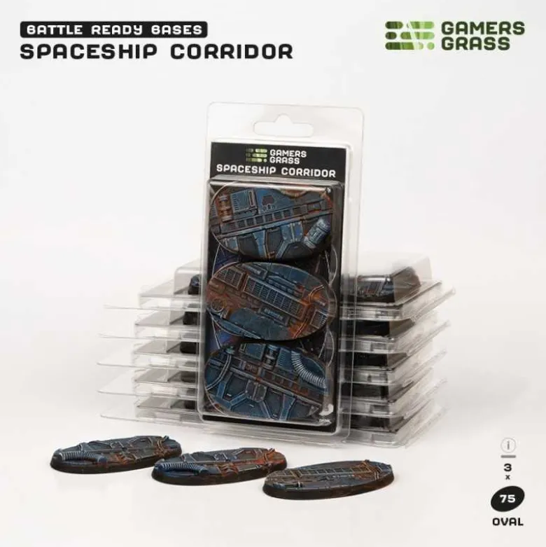 Spaceship Corridor Bases Oval 75mm (x3)