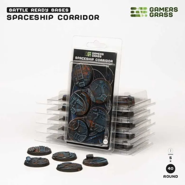 Spaceship Corridor Bases Round 40mm (x5)