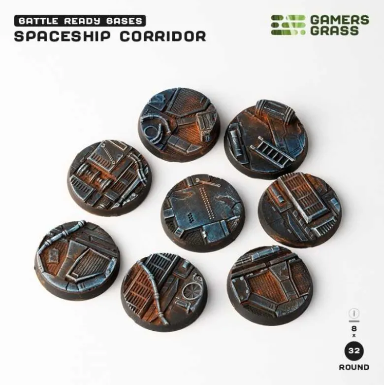 Spaceship Corridor Bases Round 32mm (x8)