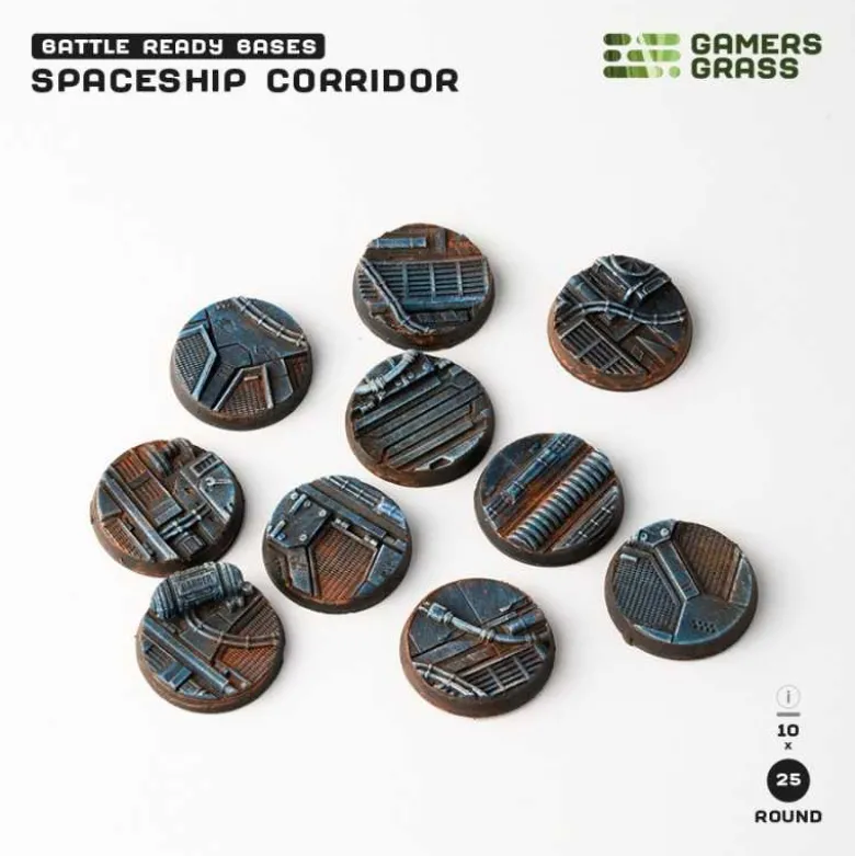 Spaceship Corridor Bases Round 25mm (x10)