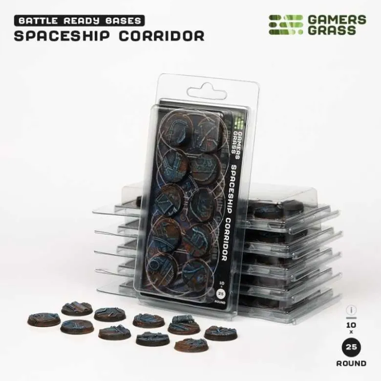 Spaceship Corridor Bases Round 25mm (x10)
