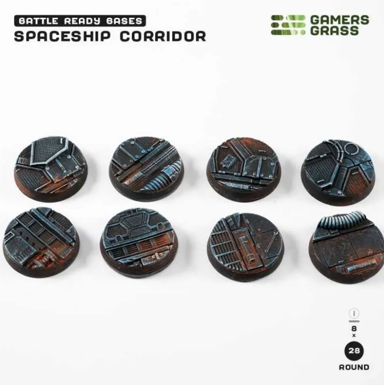 Spaceship Corridor - Round 28mm (x8)