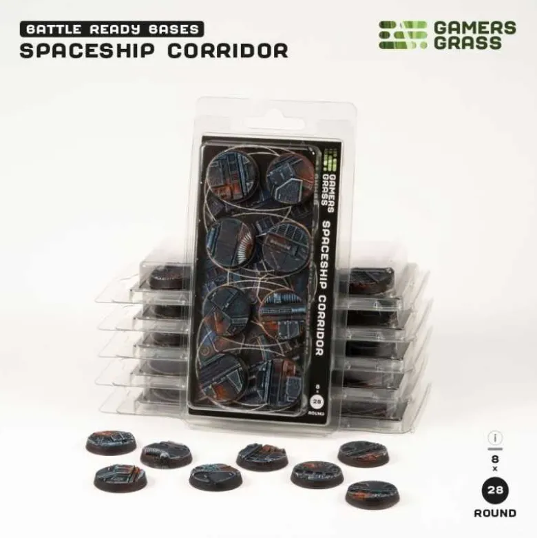 Spaceship Corridor - Round 28mm (x8)