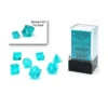 Translucent Mini-hedral Teal/white 7-Die Set