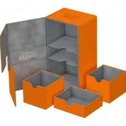 Twin Flip'n'tray 200+ Caja de Cartas Tamaño Estándar Xenoskin Naranja